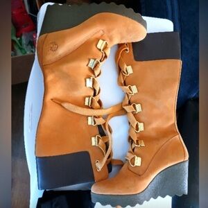 Timberland Tan and Brown Lace Up Boots